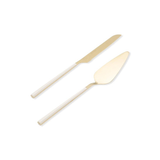 The Mia Bianco Pasta Servis Takımı Gold 2 Parça Ckb0250