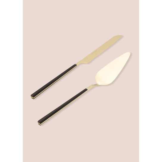 The Mia Bianco Pasta Servis Takımı Gold 2 Parça Ckb0252