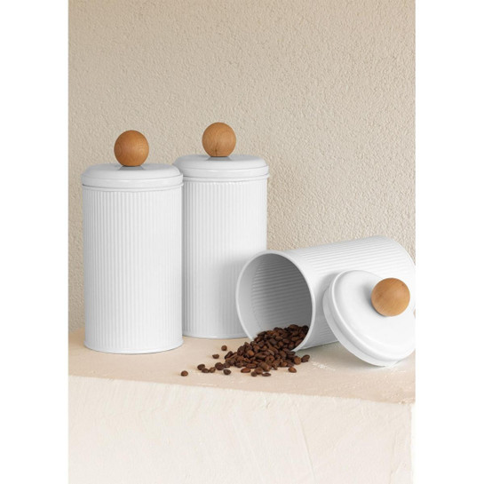 The Mia Stripe Çay Kahve Şeker Kavanozu Beyaz 1,20 Lt