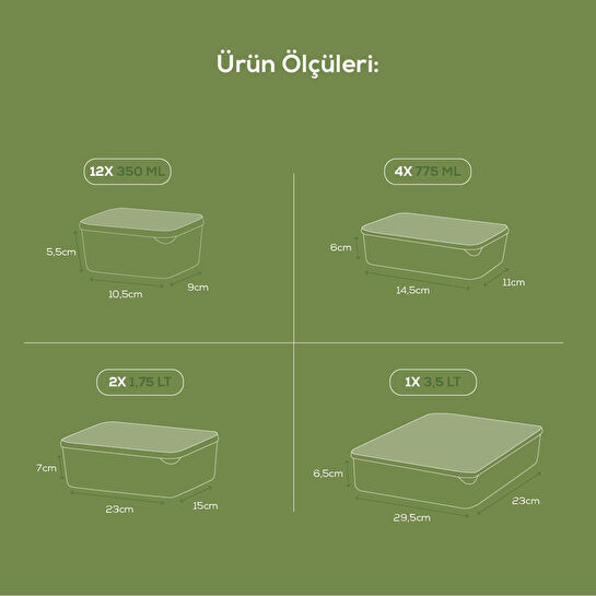 Vienev 19'lu Buzdolabı Düzenleyici Organizer Mikrodalgaya Uygun Difriz Saklama Kabı Gri