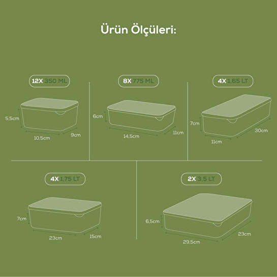 Vienev 30'lu Buzdolabı Düzenleyici Organizer Mikrodalgaya Uygun Difriz Saklama Kabı Gri