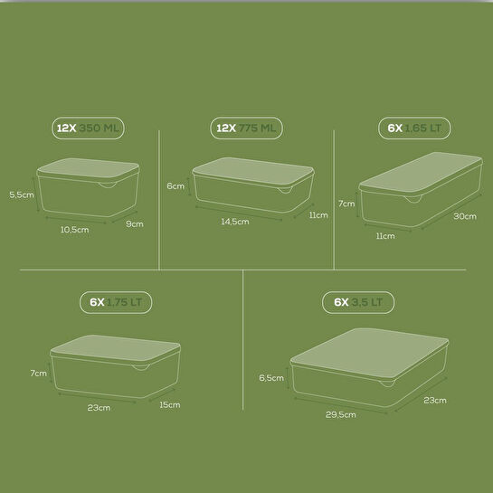 Vienev 42'li Buzdolabı Düzenleyici Organizer Mikrodalgaya Uygun Difriz Saklama Kabı Gri