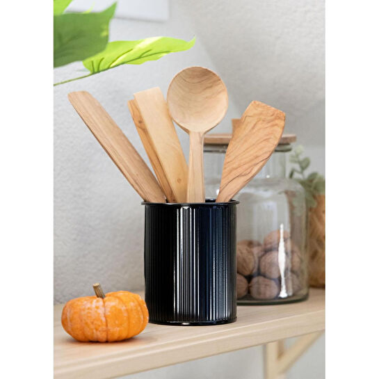 The Mia Stripe Tezgah Üstü Kaşıklık Siyah 13x11 Cm