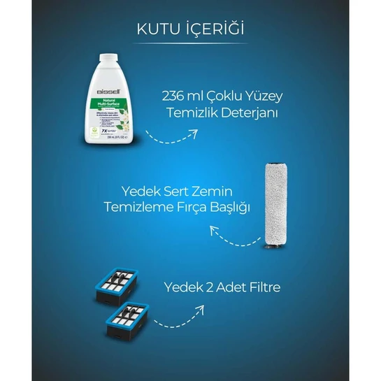 Bissell Crosswave Hf2 Pro Yüksek Vakumlu Sert Zemin Süpürme Ve Silme Makinesi