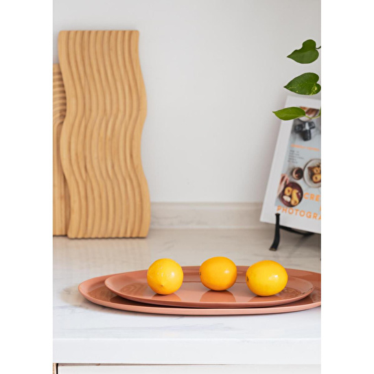 The Mia Cotta Limoges Oval Servis Terracota 43x22 Cm