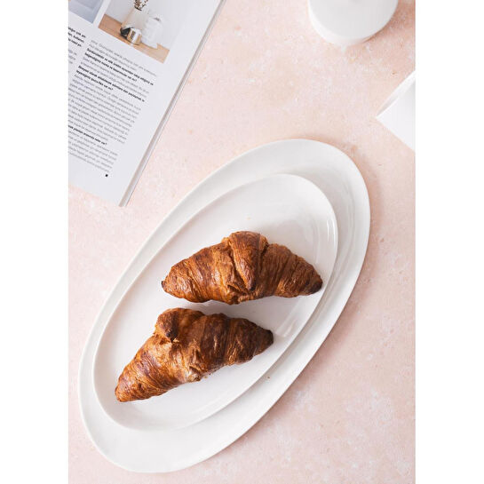The Mia Cotta Limoges Oval Servis Beyaz 43x22 Cm