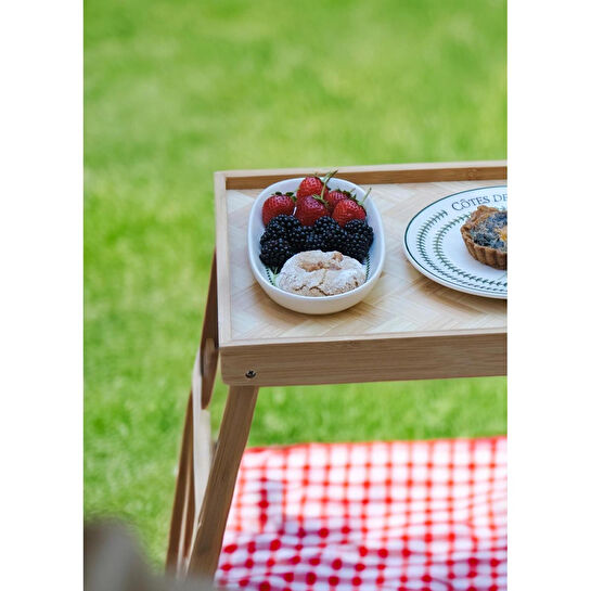 The Mia Wicker Bambu Katlanır Keyif Tepsisi 50x30 Cm