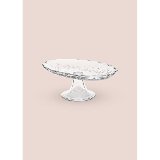 The Mia Ayaklı Cam Sunum Tabağı Oval 31x20x12 Cm Cam0498