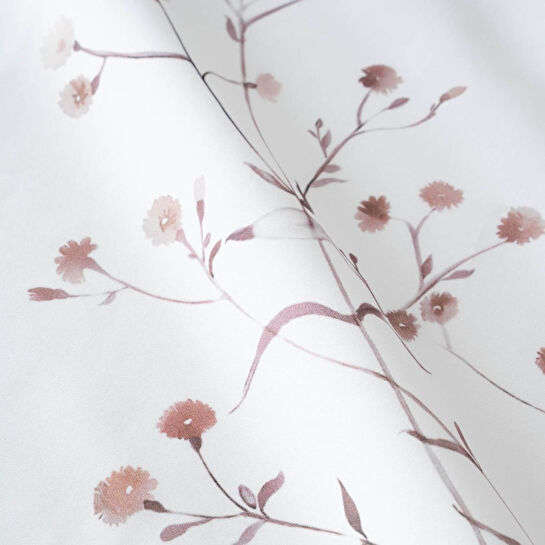 Green Black Lavena Çift Kişilik Nevresim Takımı %100 Pamuk 210 Tc 83 Tel Saten Digital Baskılı Krem-kahve