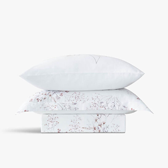 Green Black Lavena Çift Kişilik Nevresim Takımı %100 Pamuk 210 Tc 83 Tel Saten Digital Baskılı Krem-kahve