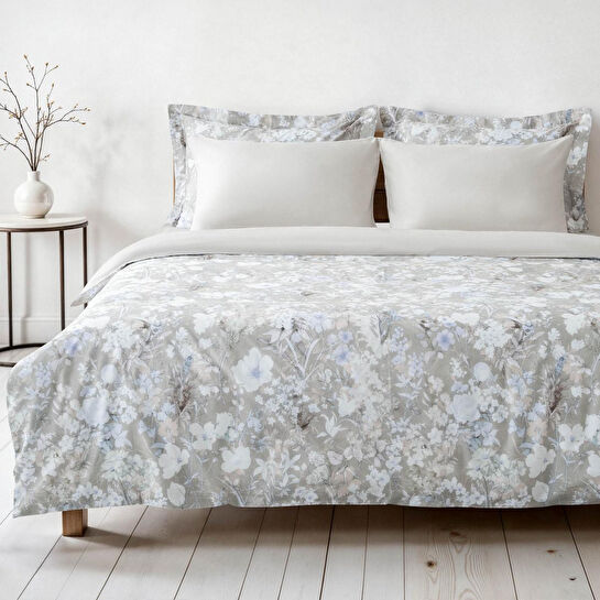 Green Black Rosalya Çift Kişilik Nevresim Takımı %100 Pamuk 210 Tc 83 Tel Saten Digital Baskılı Bej