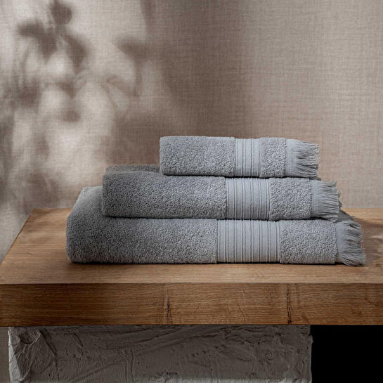 Green Black Aya 3'lü Havlu Seti Gri