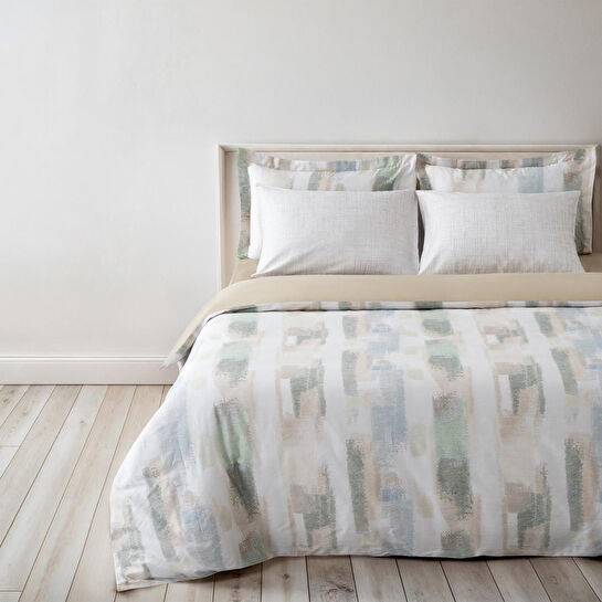 Green Black Lumia Çift Kişilik Nevresim Takımı %100 Pamuk 210 Tc 83 Tel Saten Digital Baskılı Yeşil 200x220 Cm