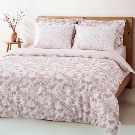 Green Black Fiorina Çift Kişilik Nevresim Takımı %100 Pamuk 210 Tc 83 Tel Saten Digital Baskılı Pudra