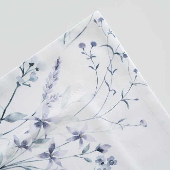 Green Black Lavena Çift Kişilik Nevresim Takımı %100 Pamuk 210 Tc 83 Tel Saten Digital Baskılı Krem-lila