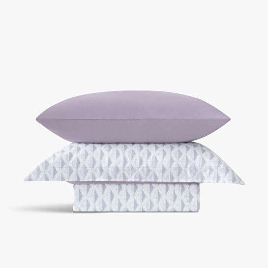 Green Black Tria Çift Kişilik Nevresim Takımı %100 Pamuk 210 Tc 83 Tel Saten Digital Baskılı Lila 200x220 Cm