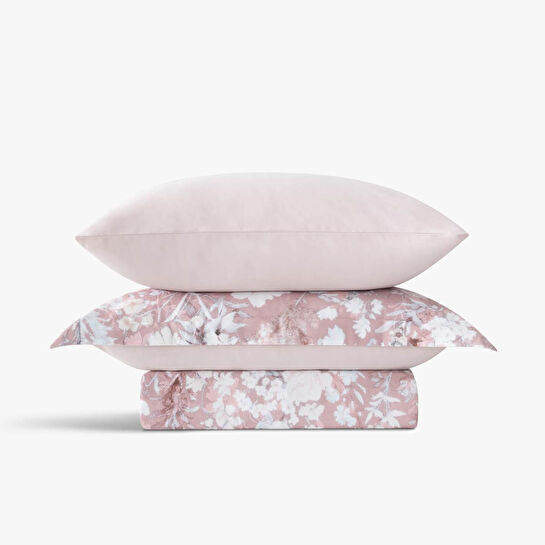 Green Black Rosalya Çift Kişilik Nevresim Takımı %100 Pamuk 210 Tc 83 Tel Saten Digital Baskılı Pudra