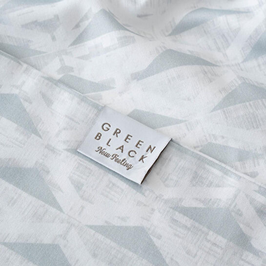 Green Black Tria Tek Kişilik Nevresim Takımı %100 Pamuk 210 Tc 83 Tel Saten Digital Baskılı Mint 160x220 Cm