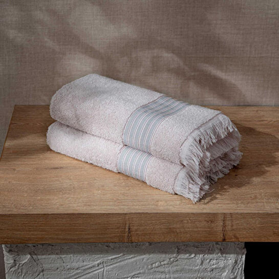 Green Black Aya 2'li Yüz Havlusu Seti Pudra