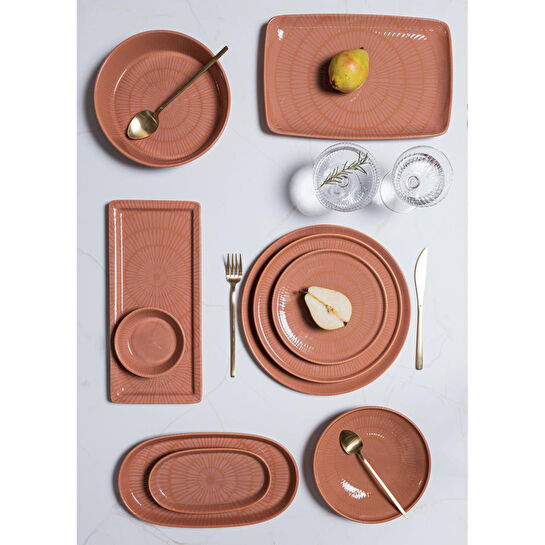 The Mia Noon Oval Servis 2li Somon 17 Cm