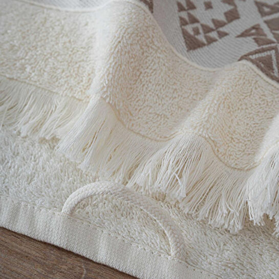 Green Black Hereke 2'li Yüz Havlusu Seti Krem