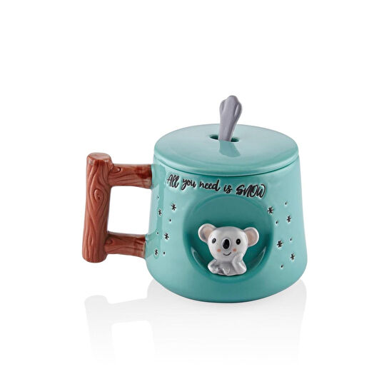 The Mia Koala Kapaklı Ve Kaşıklı Kupa 370 Ml