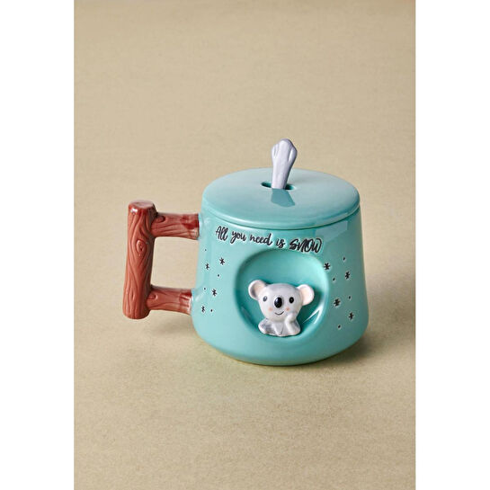 The Mia Koala Kapaklı Ve Kaşıklı Kupa 370 Ml