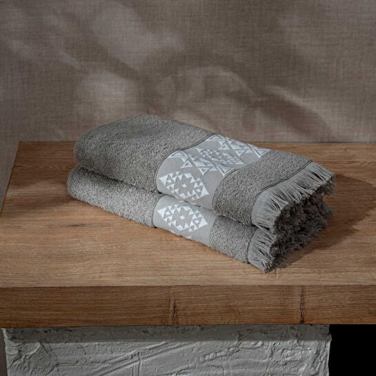 Green Black Hereke 2'li Yüz Havlusu Seti Bej