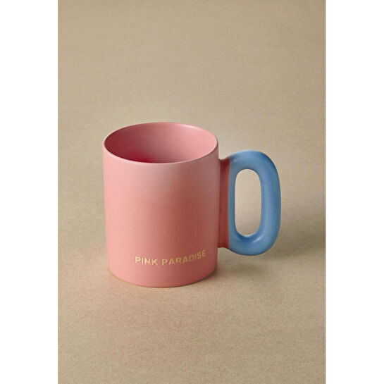 The Mia Makaron Porselen Kupa Pembe 330 Ml