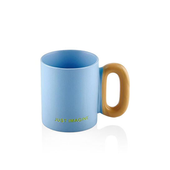 The Mia Makaron Porselen Kupa Mavi 330 Ml