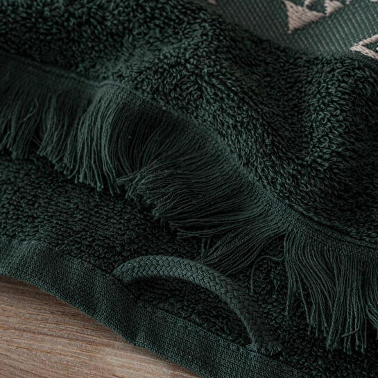 Green Black Hereke 2'li Yüz Havlusu Seti Antrasit