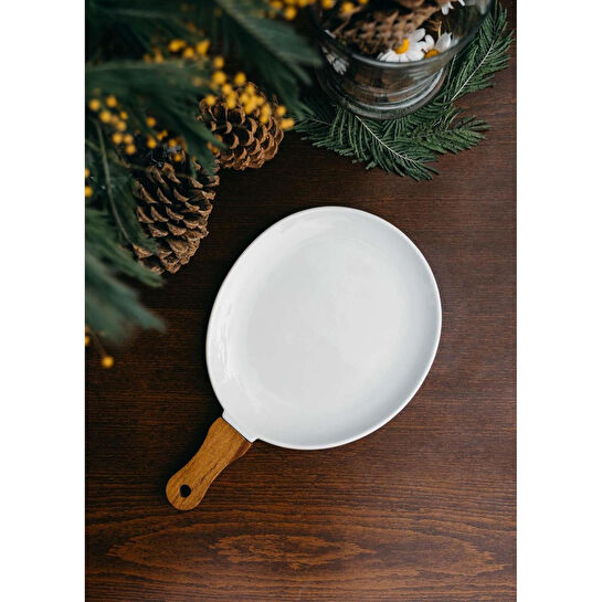 The Mia Woody Porselen Servis 34x21 Cm