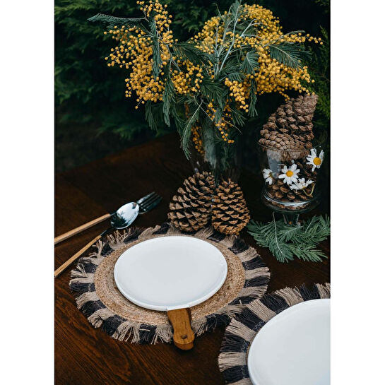 The Mia Woody Porselen Servis 34x21 Cm