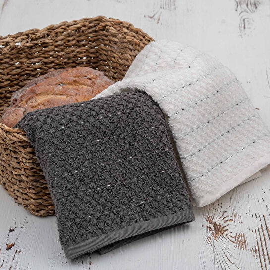 Green Black Parla 2'li Mutfak Havlusu Krem-antrasit