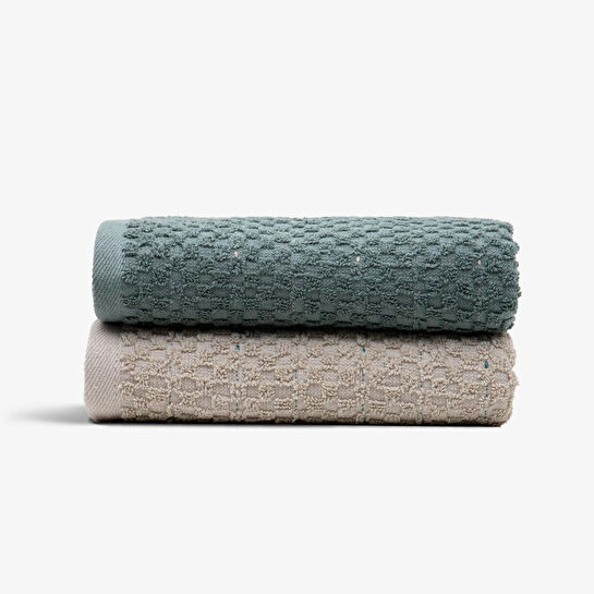 Green Black Parla 2'li Mutfak Havlusu Bej-yeşil