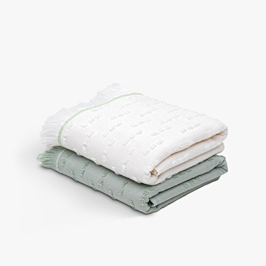 Green Black Pera 2'li Mutfak Havlusu Krem-mint