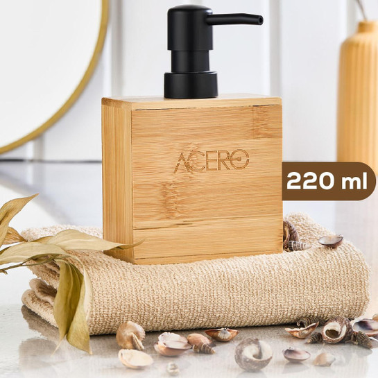 Vienev Bambu Dikdörtgen Sıvı Sabunluk Siyah Pompalı 220 Ml - 32155