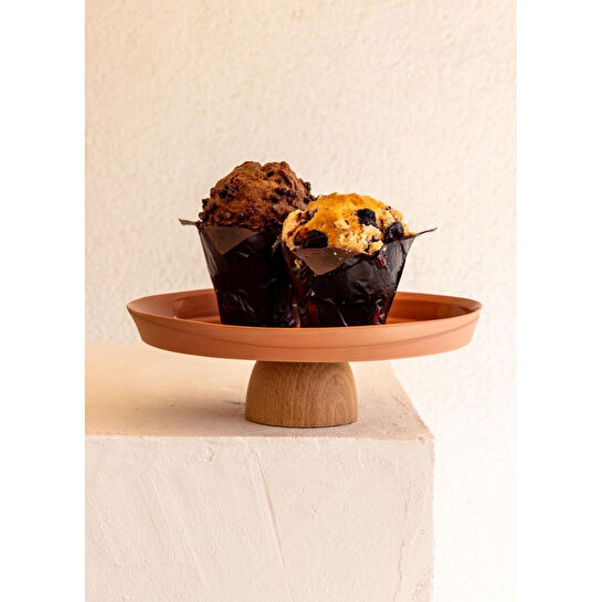 The Mia Limoges Ahşap Ayaklı Tabak Terracota 22x6 Cm