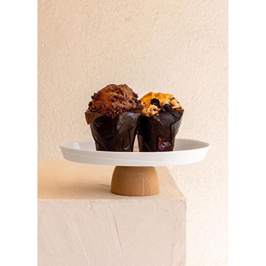 The Mia Limoges Ahşap Ayaklı Tabak Beyaz  22x6 Cm