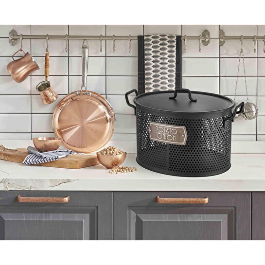 The Mia Patates Soğan Saklama Kabı 2 Hazneli - Siyah