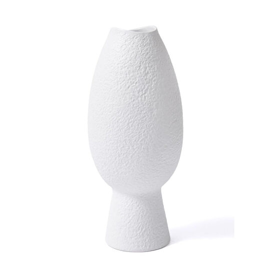 The Mia Licia Seramik Vazo Beyaz 20x20x45 Cm