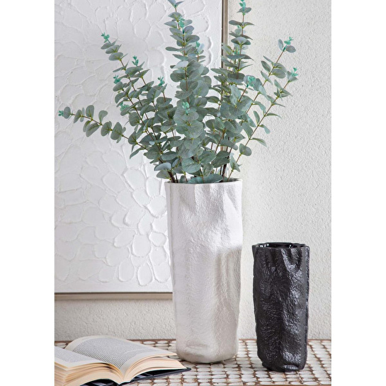 The Mia Licia Seramik Vazo Beyaz 18x12x40 Cm