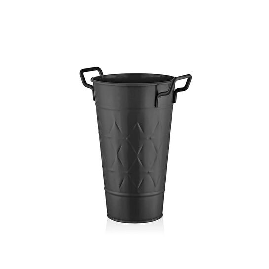 The Mia Prizma Vazo Saksı Siyah 40 Cm