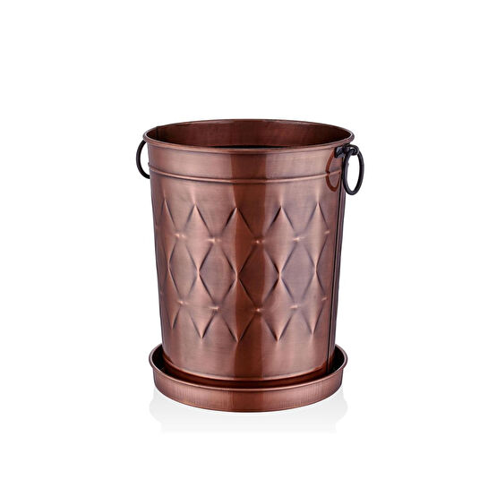The Mia Prizma Saksı Bakır Kaplama 37x31x46 Cm