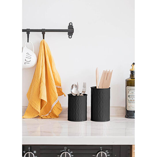 The Mia Prizma Kaşıklık Siyah 13x11 Cm