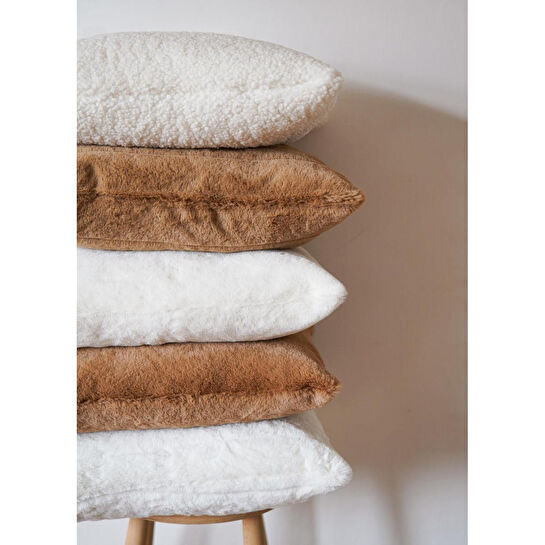 The Mia Peluş Kırlent Kahve 45x45 Cm