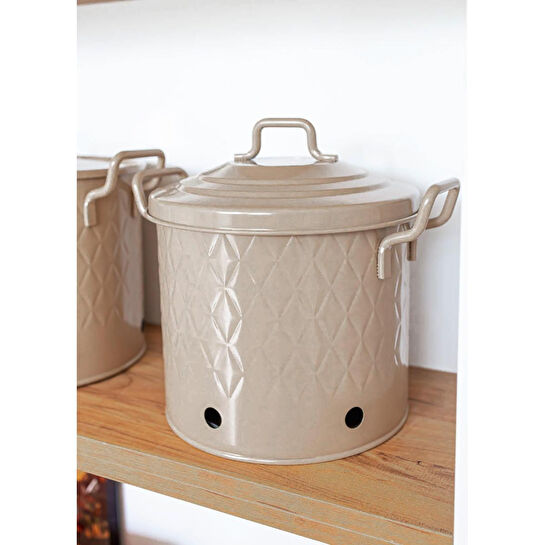 The Mia Prizma Patates Soğan Kabı Karamel 30x30x30 Cm