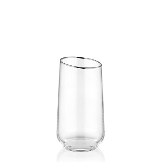 The Mia Gina Su Bardağı Uzun Gümüş 6lı Set