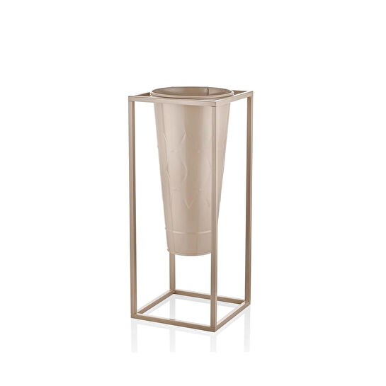 The Mia Prizma Vazo Saksı Karamel 70x30x30 Cm