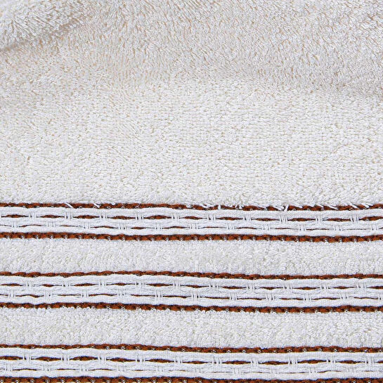 Green Black Amaris 2'li El Yüz Havlusu Seti %100 Supima Pamuk Bordürlü Krem-terra / Terra 50x90 Cm